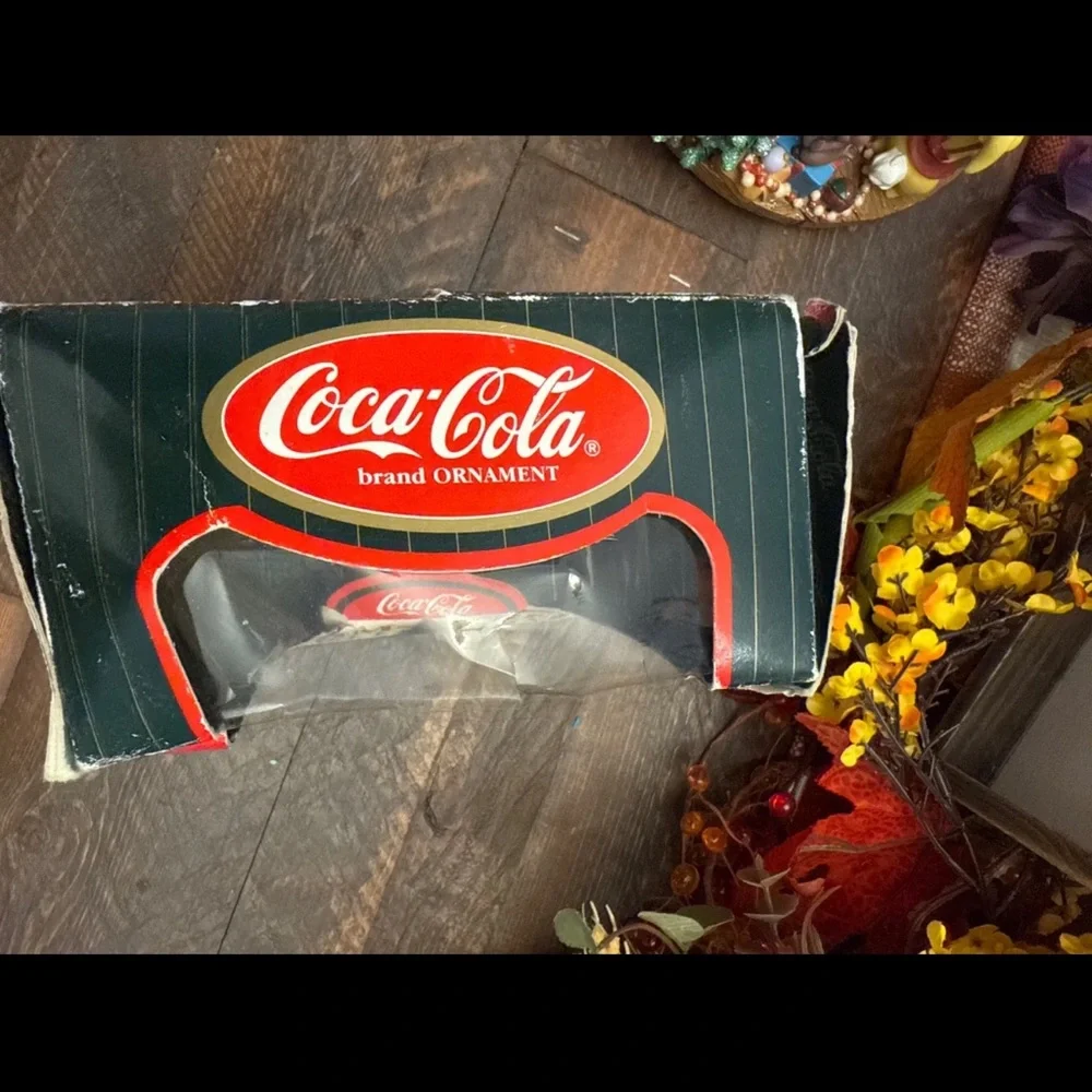Vintage Coca Cola Trim-A-Tree Elf on Reindeer Christmas Holiday Ornament